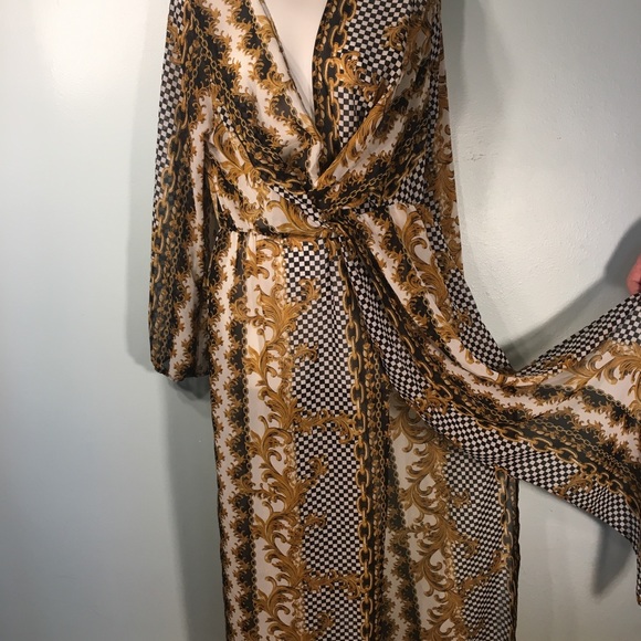 Shear Yellow Print NEW Night Dress Charlotte Russe - Picture 4 of 8